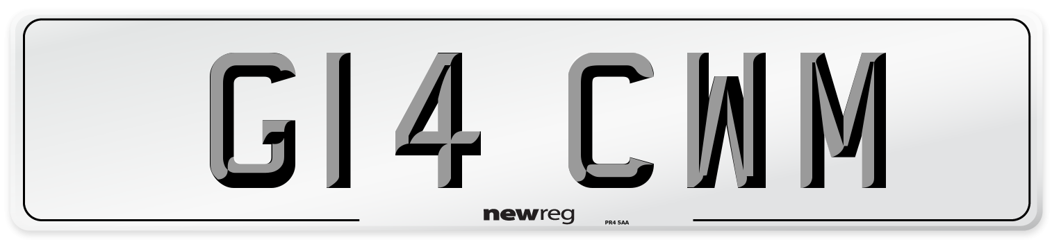G14 CWM Number Plate from New Reg